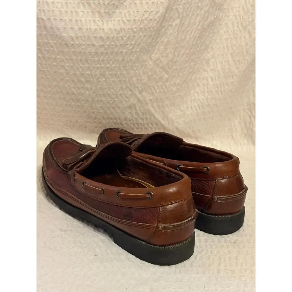 Sperry Top-Sider Lakewood Kiltie Tassle Boat Shoes Loafers Brown Leather Mens 10